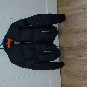 All Saints Navy Ink Furlough Shell Bomber Jacket Coat Large